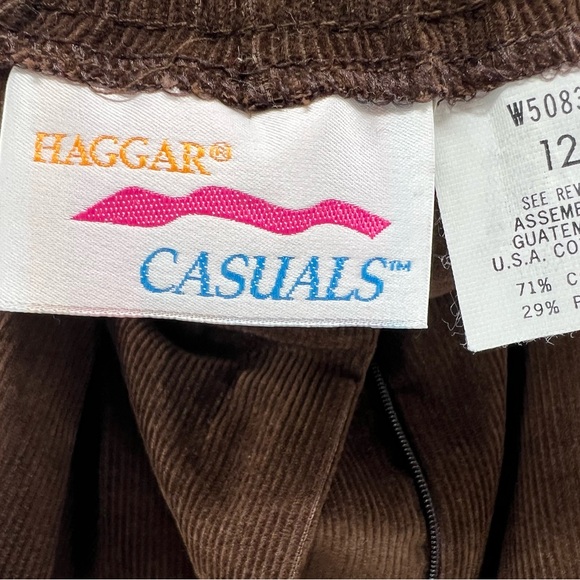 Haggar Casuals 12 vintage brown corduroy midi skirt casual neutral retro - Picture 5 of 7
